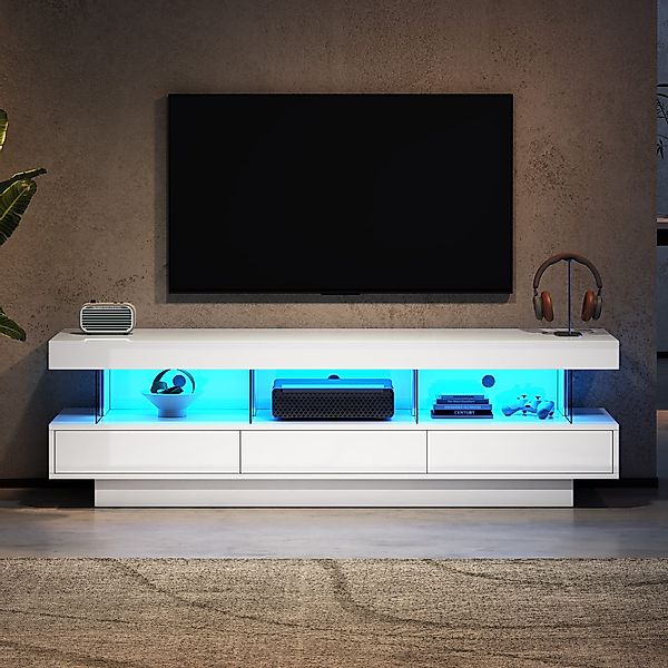autolock Lowboard TV-Schrank Hochglanz mit LED-Beleuchtung günstig online kaufen