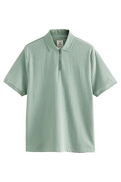 Next Poloshirt Strukturiertes Polo-Shirt mit RV-Kragen günstig online kaufen