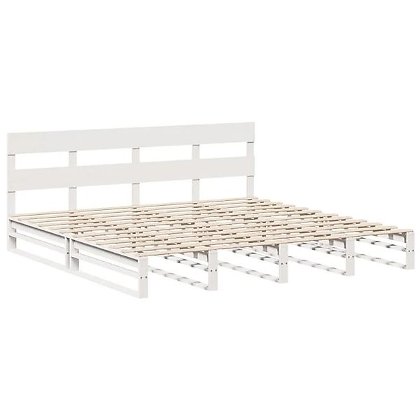 vidaXL Massivholzbett ohne Matratze Weiß 200x200 cm Kiefernholz 3302307 günstig online kaufen