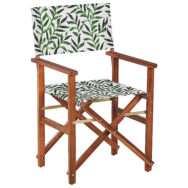 Beliani Gartenstuhl Grün Bunt Dunkler Holzfarbton 50x50x91 günstig online kaufen
