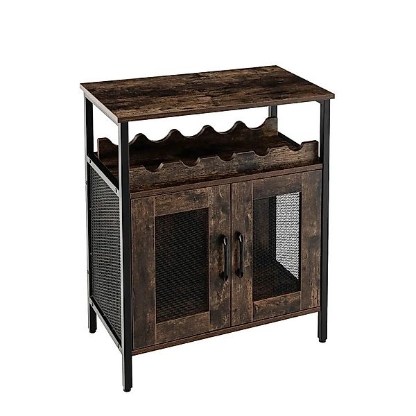 Costway Weinschrank Holz Dunkelbraun 60 x 34 x 79 cm Abnehmbar günstig online kaufen