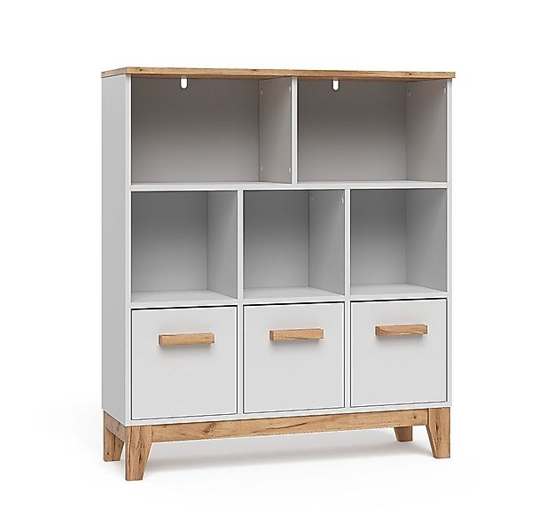 VitaliSpa® Bücherregal Malia, Weiß/Artisan/Weiß, 98.4 x 113.4 cm günstig online kaufen