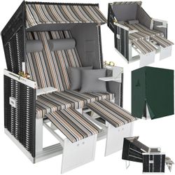 tectake Strandkorb 2-Sitzer mit Polster, verstellbar, günstig online kaufen