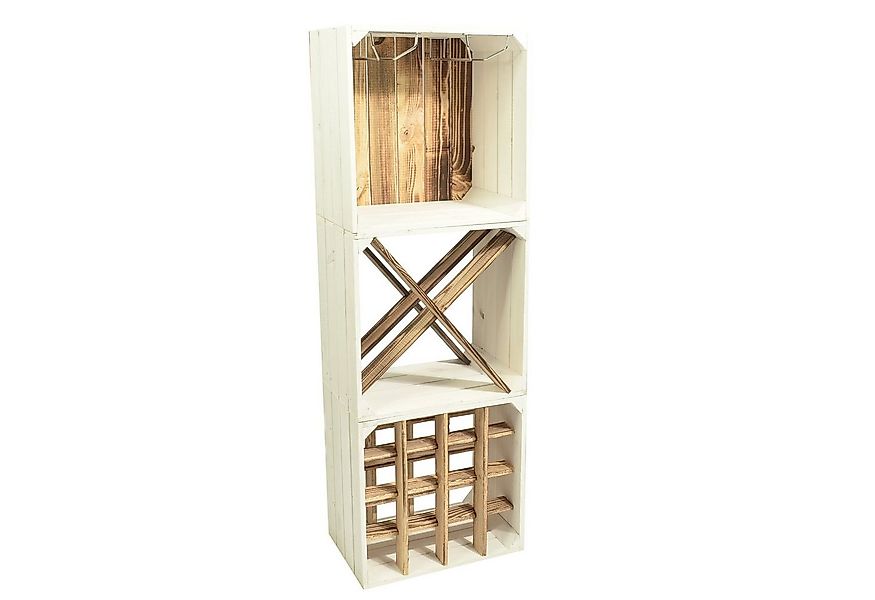 CHICCIE Weinregal Weinregal Wino Set aus Holz - Greta Geflammt Komboset Wan günstig online kaufen