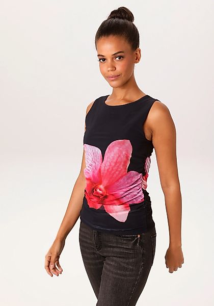 Aniston CASUAL T-Shirt mit großflächiger Batikblüte vorne und hinten - NEUE günstig online kaufen