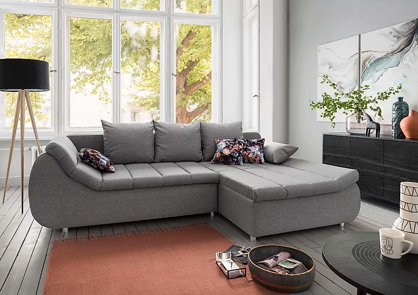 INOSIGN Ecksofa "Imola elegant und modern, aktuelle Steppung im Sitz, beque günstig online kaufen