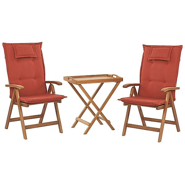 Beliani Bistro Set JAVA Dunkelrot 69x68x105 günstig online kaufen