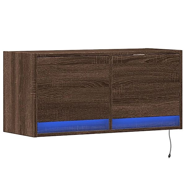 vidaXL TV-Wandschrank mit LED-Leuchten Braun Eichen-Optik 80x31x38 cm 85236 günstig online kaufen