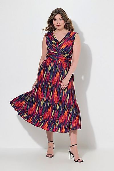 MIAMODA Jerseykleid Plissee-Midikleid ärmellos Alloverdruck günstig online kaufen