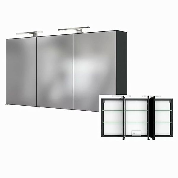 Lomadox Spiegelschrank LOUROSA-03 Badschrank Spiegel Badmöbel 3D LED 120 cm günstig online kaufen