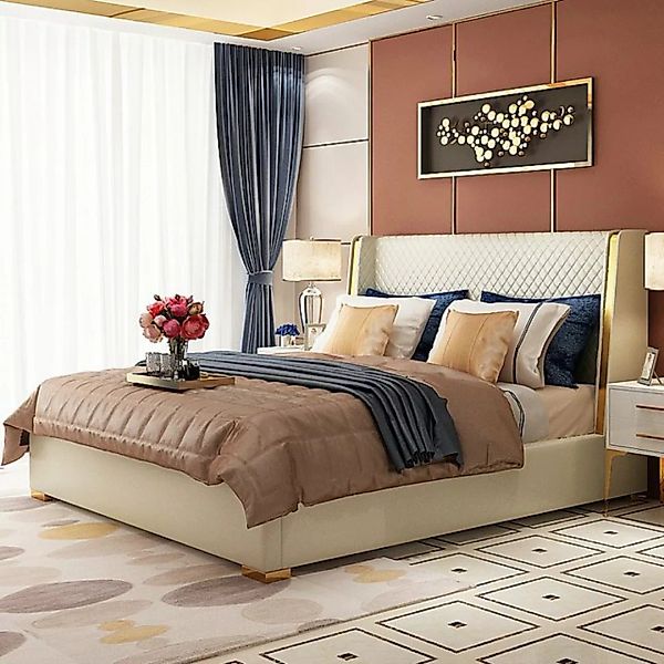 JVmoebel Bett, Designer Polsterbett Bett Betten Stoff Holz Luxus Ehebett 18 günstig online kaufen