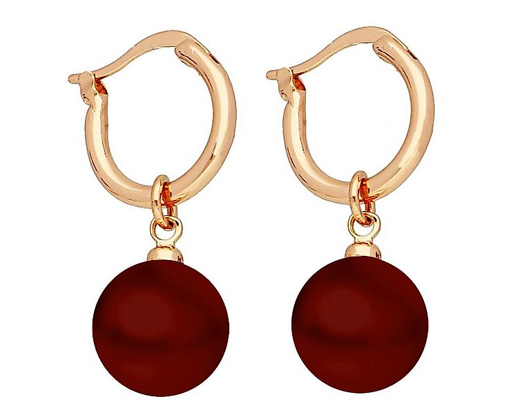 LÖB Paar Creolen 750 Roségold 18 Karat vergoldet Ohrringe Hängend Perlen An günstig online kaufen