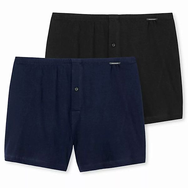 SCHIESSER Herren Boxershorts 2er Pack - Shorts, Single Jersey, unifarbig, S günstig online kaufen