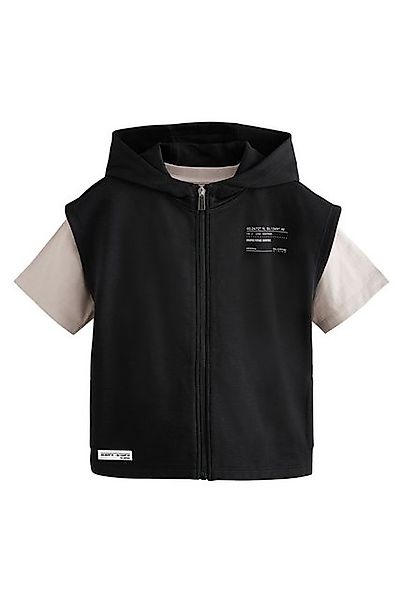 Next Kapuzenpullover Ärmellose Kapuzenjacke und T-Shirt im Set (2-tlg) günstig online kaufen