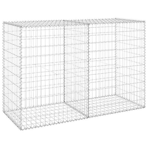 vidaXL Gabionenwand mit Abdeckung Verzinkter Stahl 150x60x100 cm 147814 günstig online kaufen