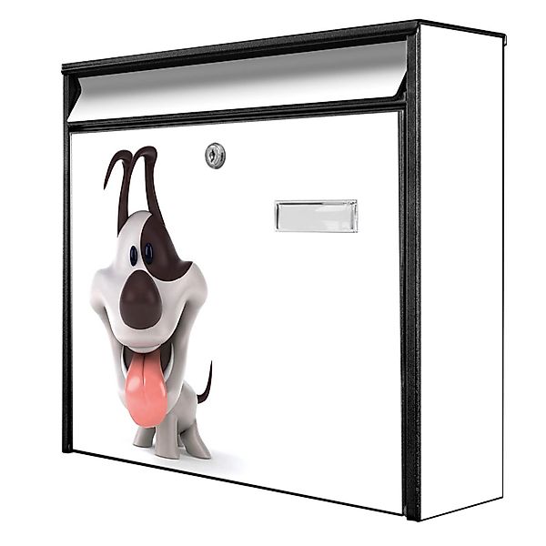 Banjado Briefkasten Schwarz 36.2x32.2x10cm Groß / Inkl. Montagematerial & 2 günstig online kaufen