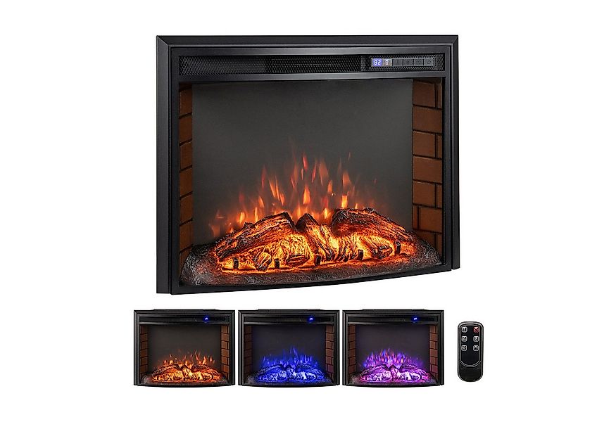 COSTWAY Elektrokamin, mit Heizung, 6H Timer, Flammeneffekt, 750W/1500W günstig online kaufen