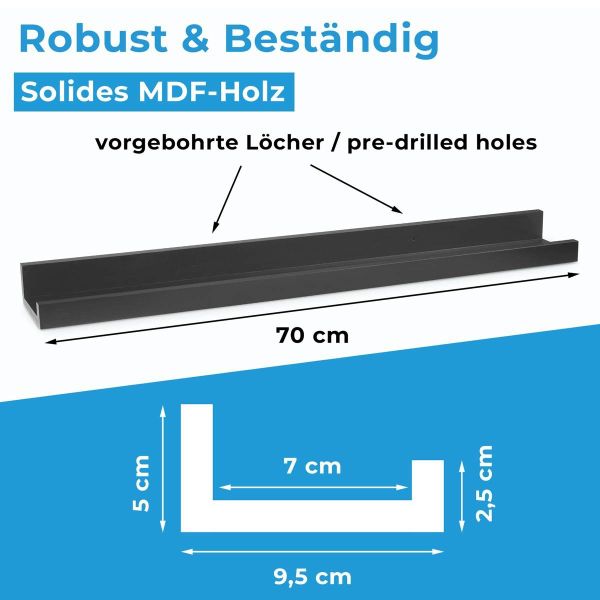 PHOTOLINI Wandregal Bilderleiste, Schweberegal 2er Set günstig online kaufen