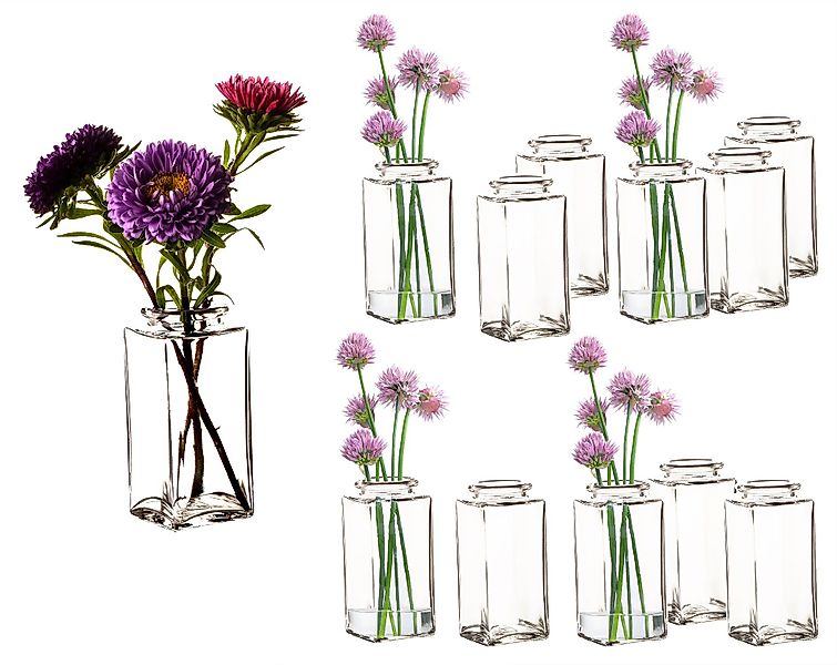 BigDean Tischvase 12x Blumenvase eckig 9x4 günstig online kaufen