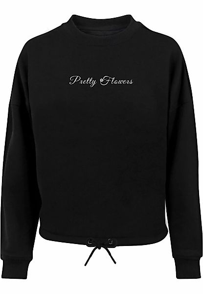 Merchcode Sweater "Merchcode Damen Ladies Pretty Flowers - Oversize Crewnec günstig online kaufen