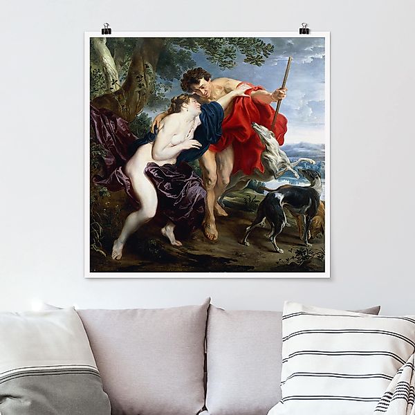 Poster - Quadrat Anthonis van Dyck - Venus und Adonis günstig online kaufen