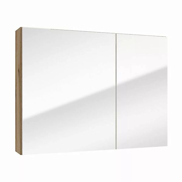 Lomadox Spiegelschrank RIVA-107 80 cm breit, 2 Türen in Eiche günstig online kaufen