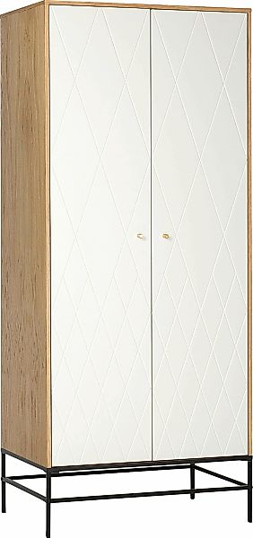 andas Kleiderschrank "MIA", Fräsungen in den Fronten, goldene Griffe günstig online kaufen