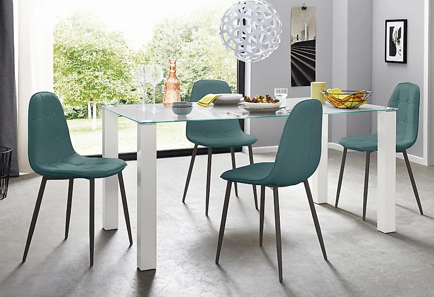 INOSIGN Essgruppe Set, 5 Stk. tlg. mit Glastisch, Breite 160 cm günstig online kaufen