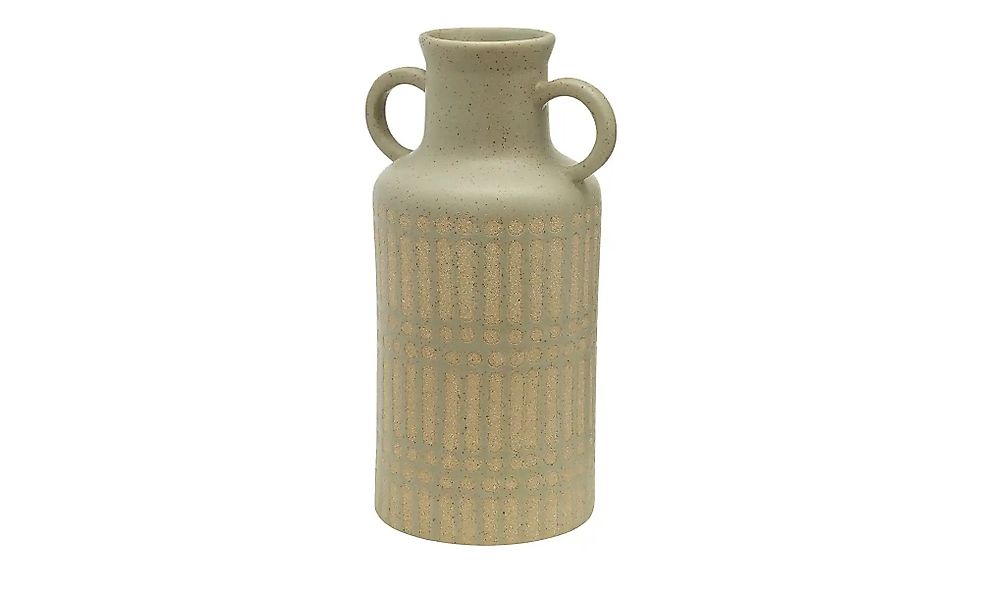 HOME STORY Vase   ¦ grün ¦ Steinzeug ¦ Maße (cm): H: 20,7  Ø: 11.6 Accessoi günstig online kaufen
