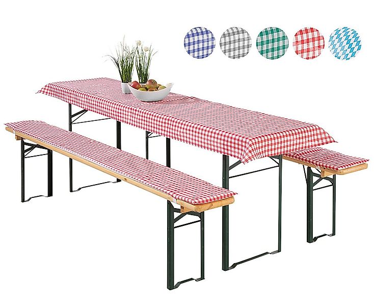 heimtexland Hussen-Set Bierzeltgarnitur Polster Auflagen Set 3-teilig, Karo günstig online kaufen