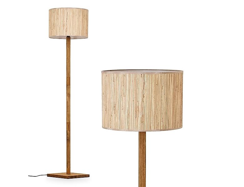hofstein Stehlampe Stehlampe skandinavisches Design aus Holz/Seegras in Nat günstig online kaufen