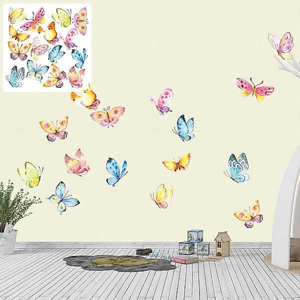 Sunnywall Wandtattoo XXL Schmetterlinge Wandtattoo Set günstig online kaufen