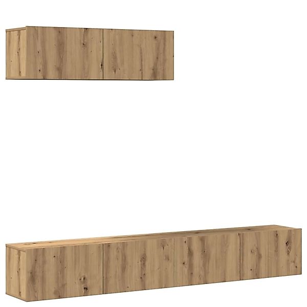 vidaXL 3-Tlg TV-Schrank-Set Wandmontage Artisan-Eiche Holzwerkstoff 3329206 günstig online kaufen