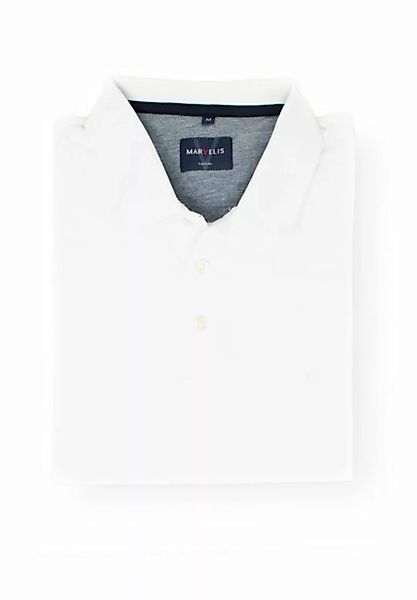 MARVELIS Poloshirt Poloshirt - Piqué - Einfarbig - Weiß günstig online kaufen