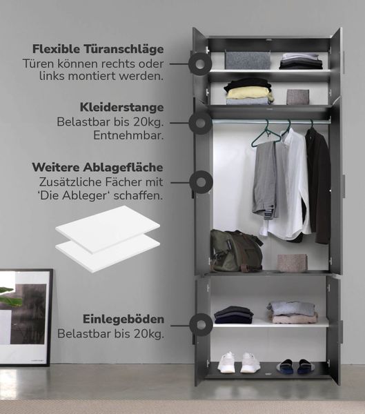 mokebo Kleiderschrank Der Grenzenlose (4-Türig mit günstig online kaufen