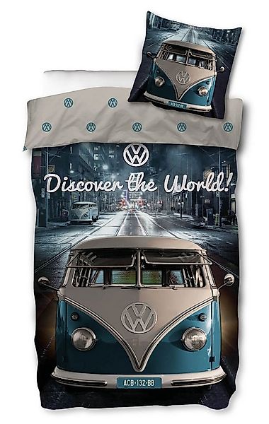 SkyBrands Bettwäsche VW Bulli - Partner-Bettwäsche mit Wendemotiv, Bus T1, günstig online kaufen