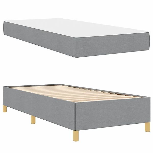 vidaXL Bett Boxspringbett Hellgrau und Braun günstig online kaufen