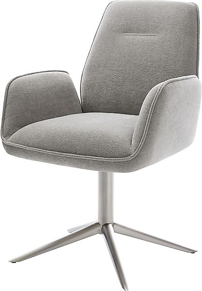 DELIFE Polsterstuhl Zoa-Flex, Fußkreuz Edelstahl Strukturstoff günstig online kaufen