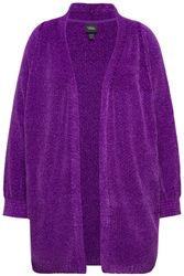 Ulla Popken Strickjacke Chenille-Strickjacke Oversized V-Ausschnitt günstig online kaufen