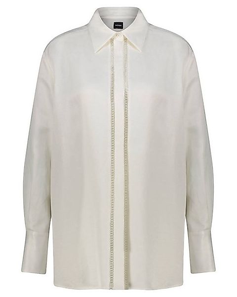 BOSS Klassische Bluse Damen Hemdbluse mit Leinen BEINA (1-tlg) günstig online kaufen