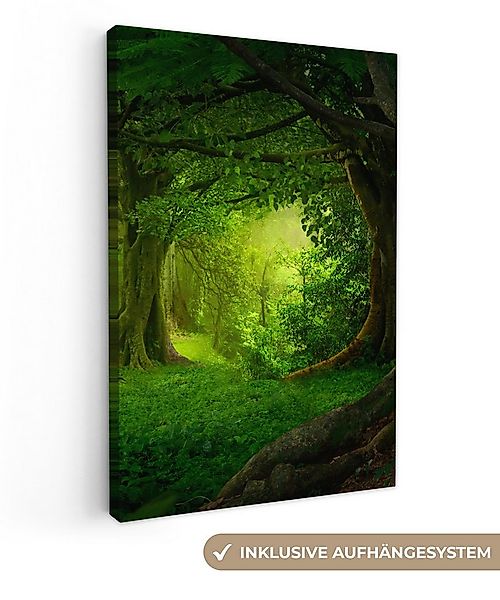OneMillionCanvasses® Leinwandbild Bäume - Wald - Grün - Landschaft - Natur, günstig online kaufen