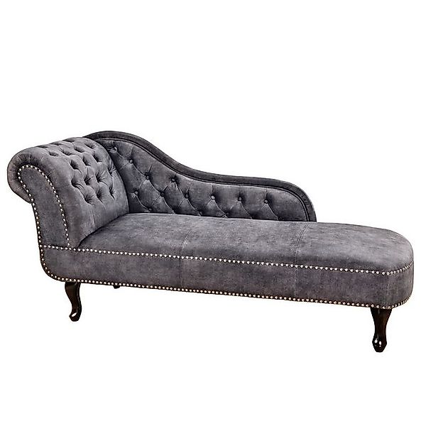 riess-ambiente Recamiere CHESTERFIELD 170cm grau / dunkelbraun, Einzelartik günstig online kaufen