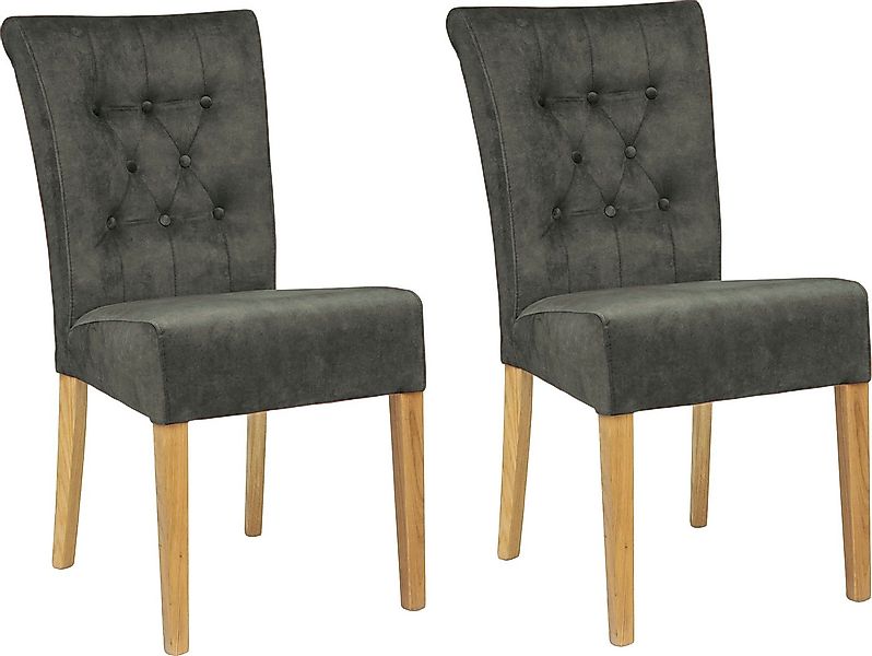 Home affaire Polsterstuhl Queen (Set, 2 St), Esszimmerstuhl mit Knopfheftun günstig online kaufen