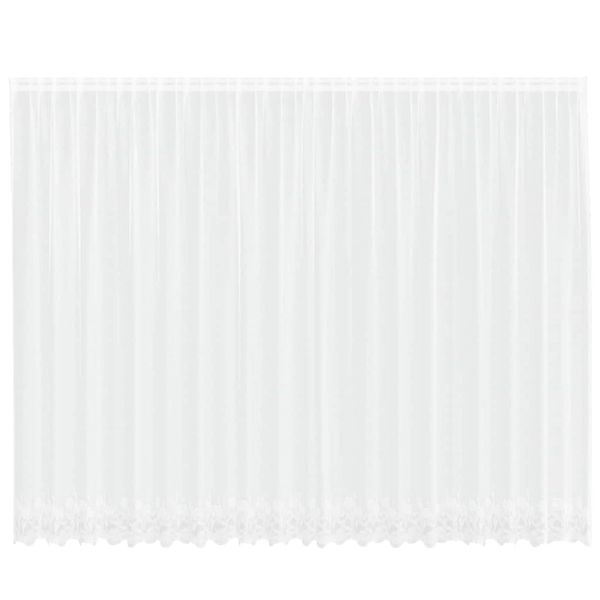 vidaXL Spitzenvorhang mit Vorhängen Weiß 500x245cm Polyester 4107809 günstig online kaufen