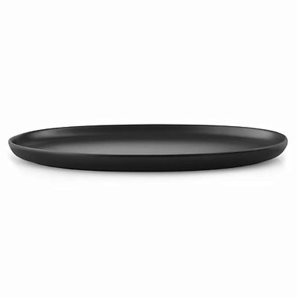 Teller Nordic Kitchen keramik schwarz / Oval - L 32 cm / Steinzeug - Eva So günstig online kaufen