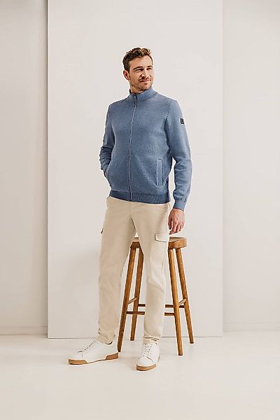 State Of Art Strickjacke Baumwolle Blau - Größe M günstig online kaufen