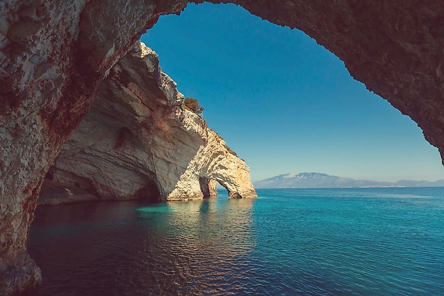 Papermoon Fototapete "GROTTE-ZAKYNTHOS INSEL MEER GRIECHENLAND FELSEN GEBIR günstig online kaufen