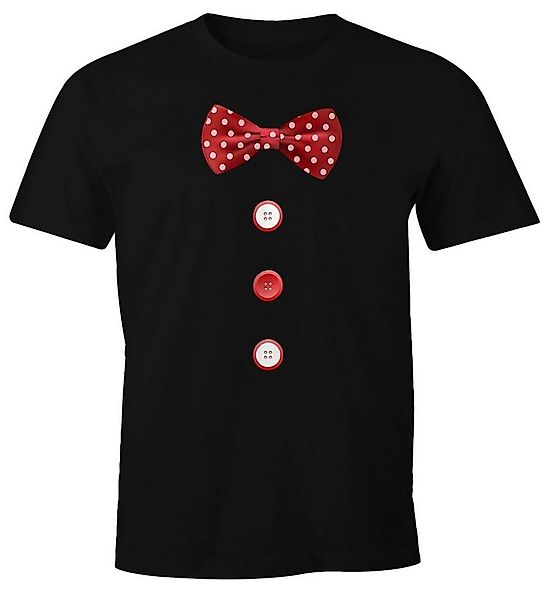 MoonWorks Print-Shirt Herren T-Shirt Fliege Knöpfe Schleife Clown Fasching günstig online kaufen