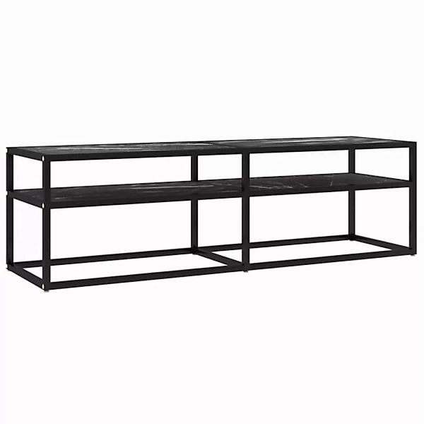 furnicato TV-Schrank Schwarz Marmor-Optik 140x40x40,5 cm Hartglas (1-St) günstig online kaufen