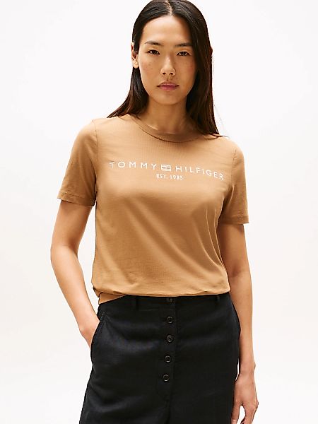Tommy Hilfiger Kurzarmshirt "REG CORP LOGO C-NK mit Logoschriftzug und Stic günstig online kaufen